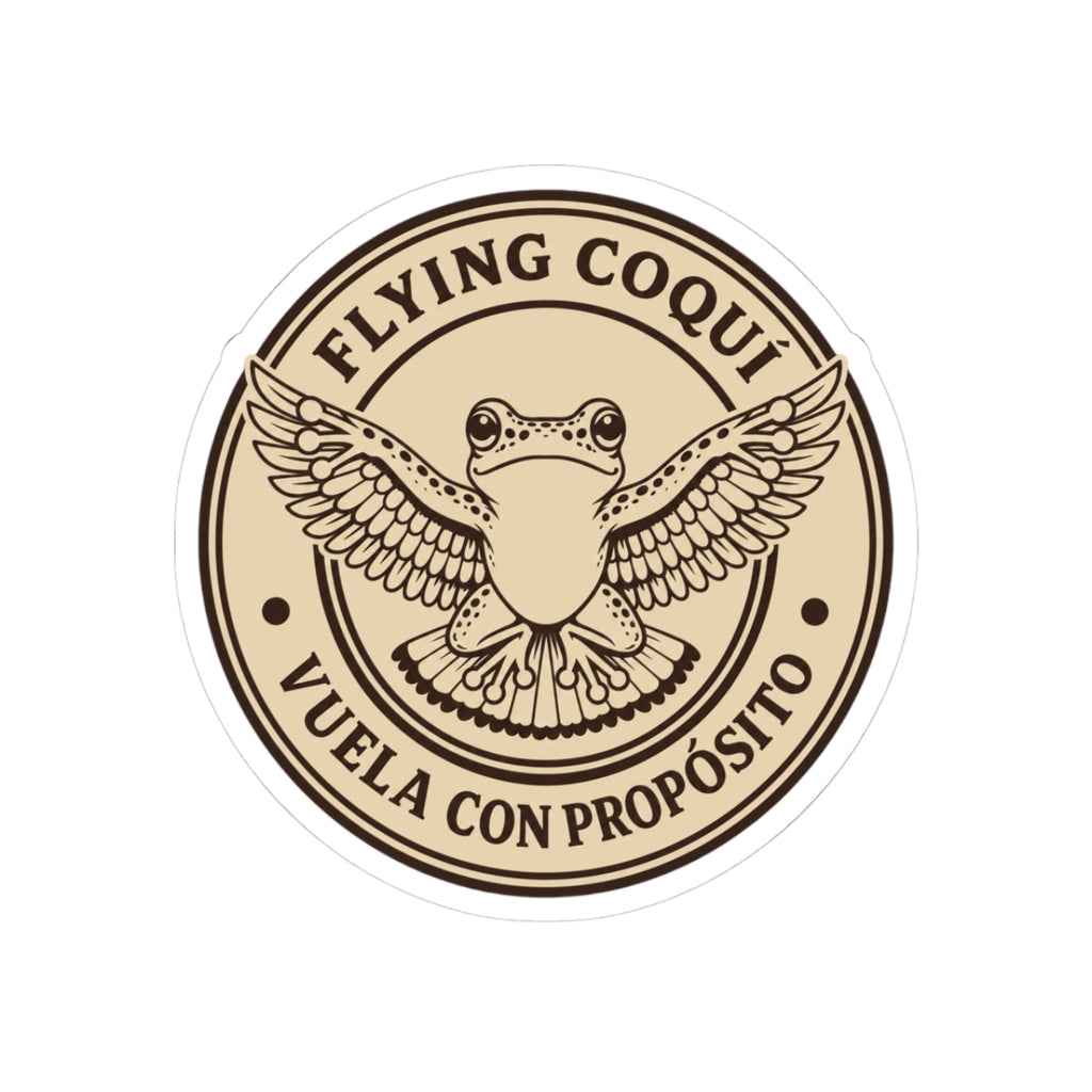 Flying Coquí Sticker — Vuela Con Proposito