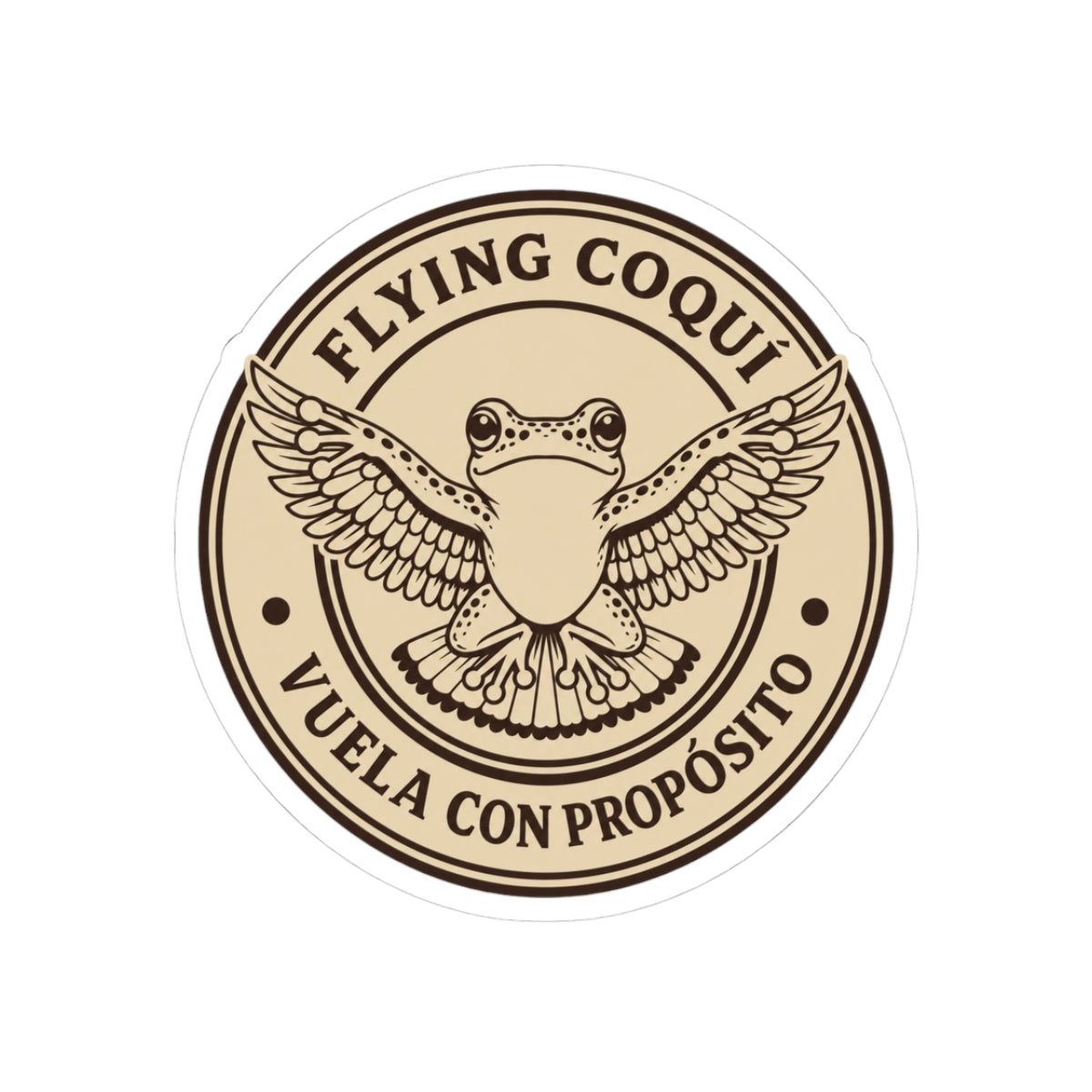 Flying Coquí Sticker — Vuela Con Proposito