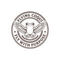 Flying Coqui Kiss-Cut Sticker — 'Fly With Purpose' Frog Emblem