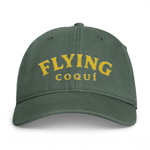 Flying Coqui Washed Cap — Vintage Coastal Dad Hat