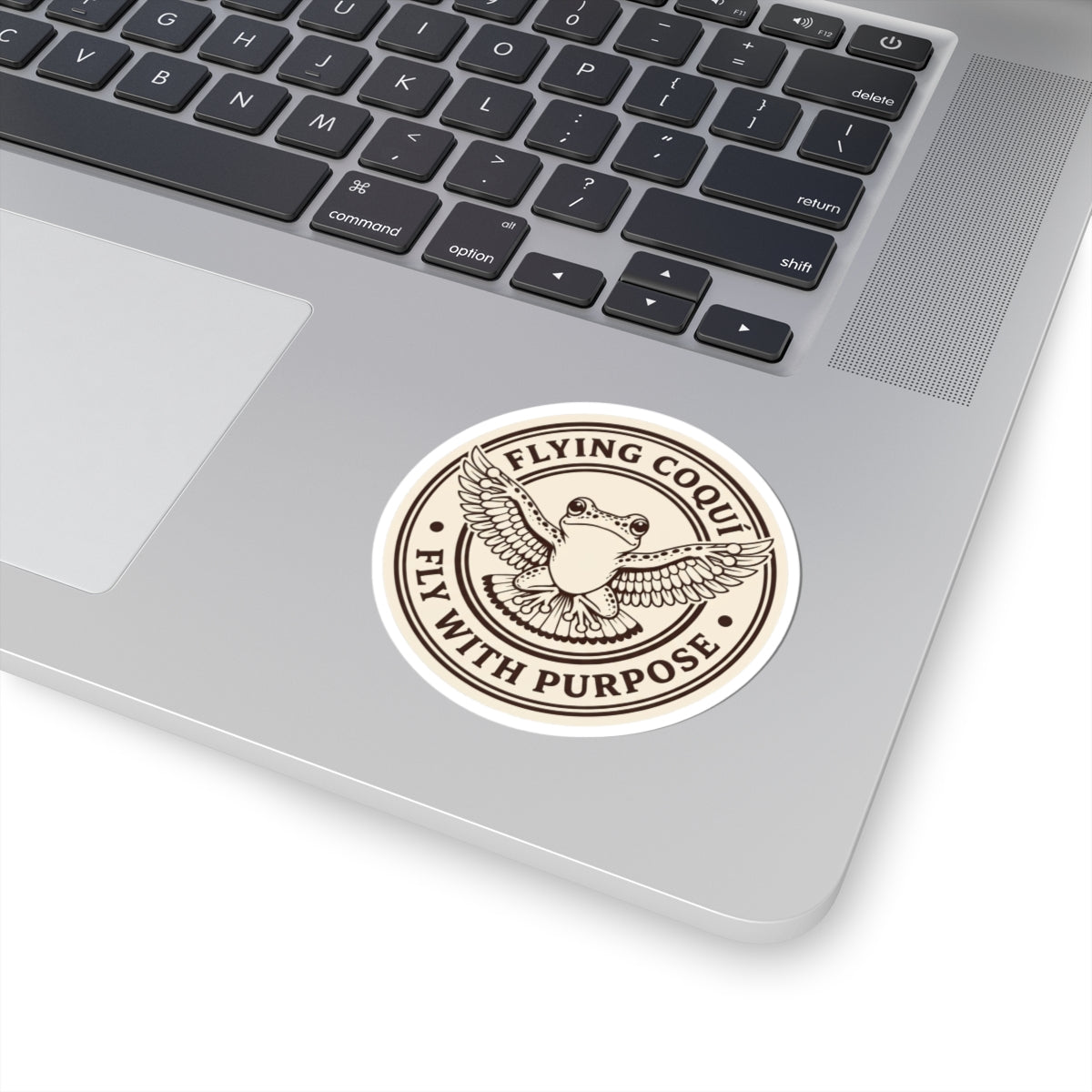 Flying Coquí Sticker — Fly With Purpose