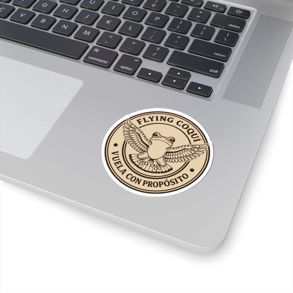 Flying Coquí Sticker — Vuela Con Proposito
