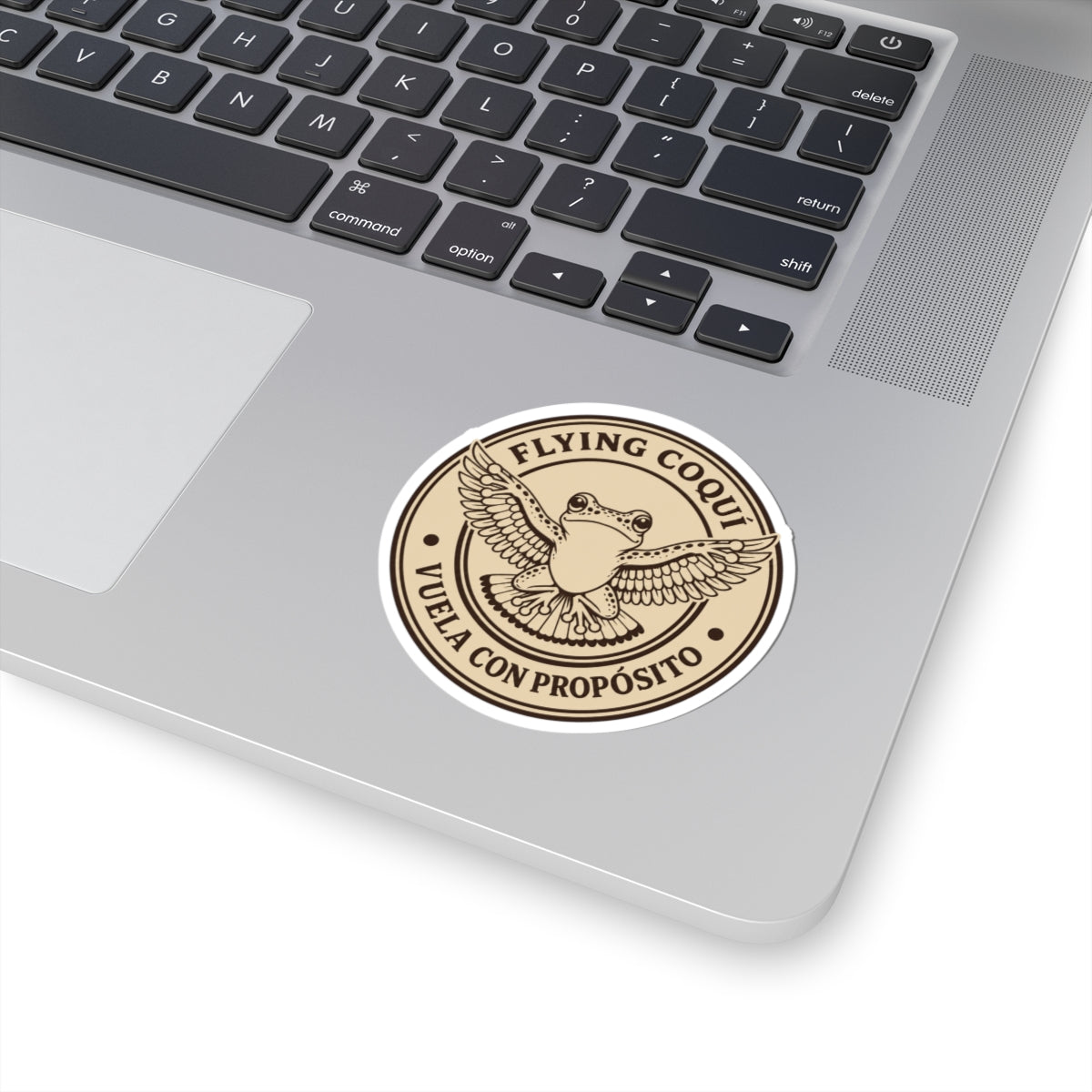 Flying Coquí Sticker — Vuela Con Proposito